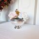 Large silver plated vase or quilted flower vase from the 1950s