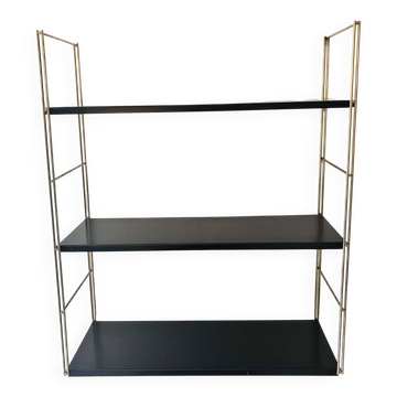 Gold and brown String wall shelves