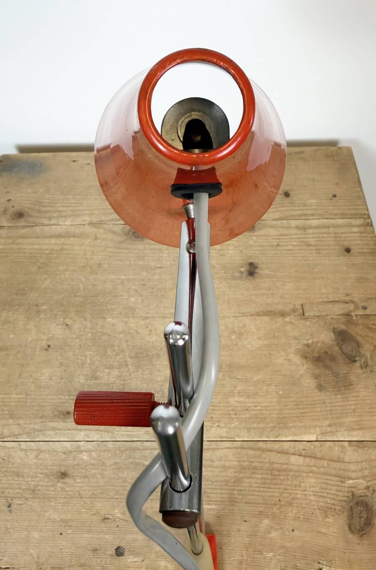 Vintage Red Table Lamp by Josef Hůrka for Lidokov, 1960s