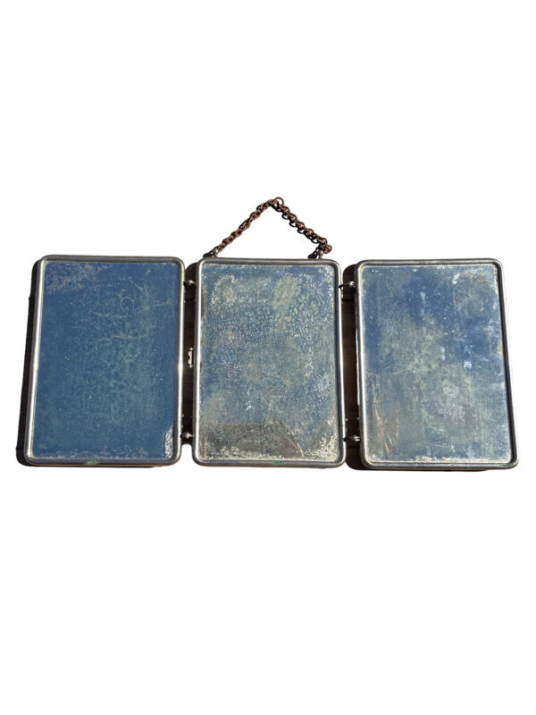 Miroir de barbier triptyque vintage