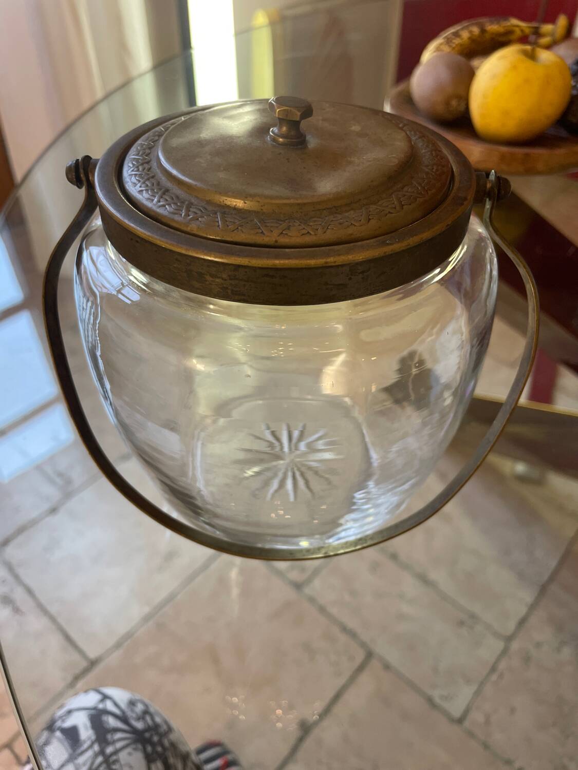 Engraved Crystal Cookie Jar