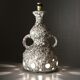 Large ceramic lamp base, fat lava, brutalist design, double lighting.