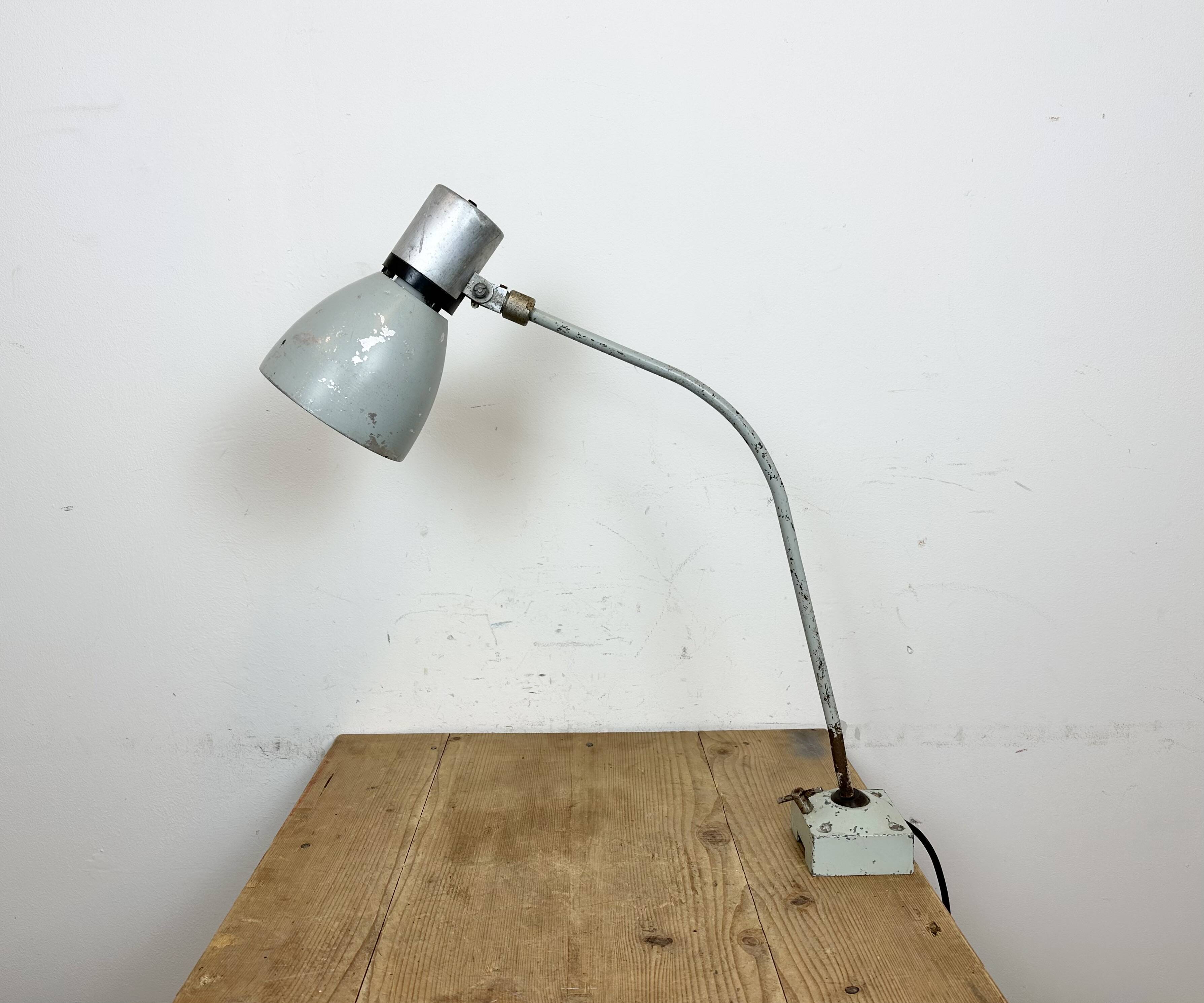 Grey Industrial Table Lamp from Elektrosvit, 1970s