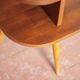 Vintage wooden bedside table, wooden bedside table with compass legs