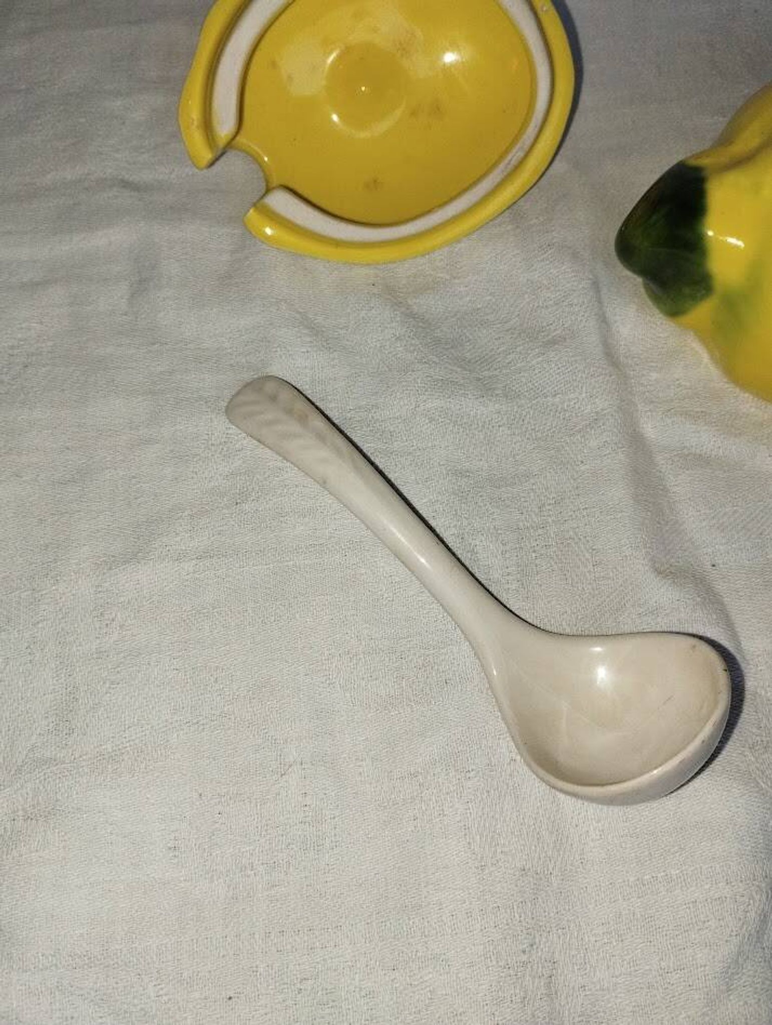 Confiturier citron – Faïence émaillée – Années 60–70 – Vintage