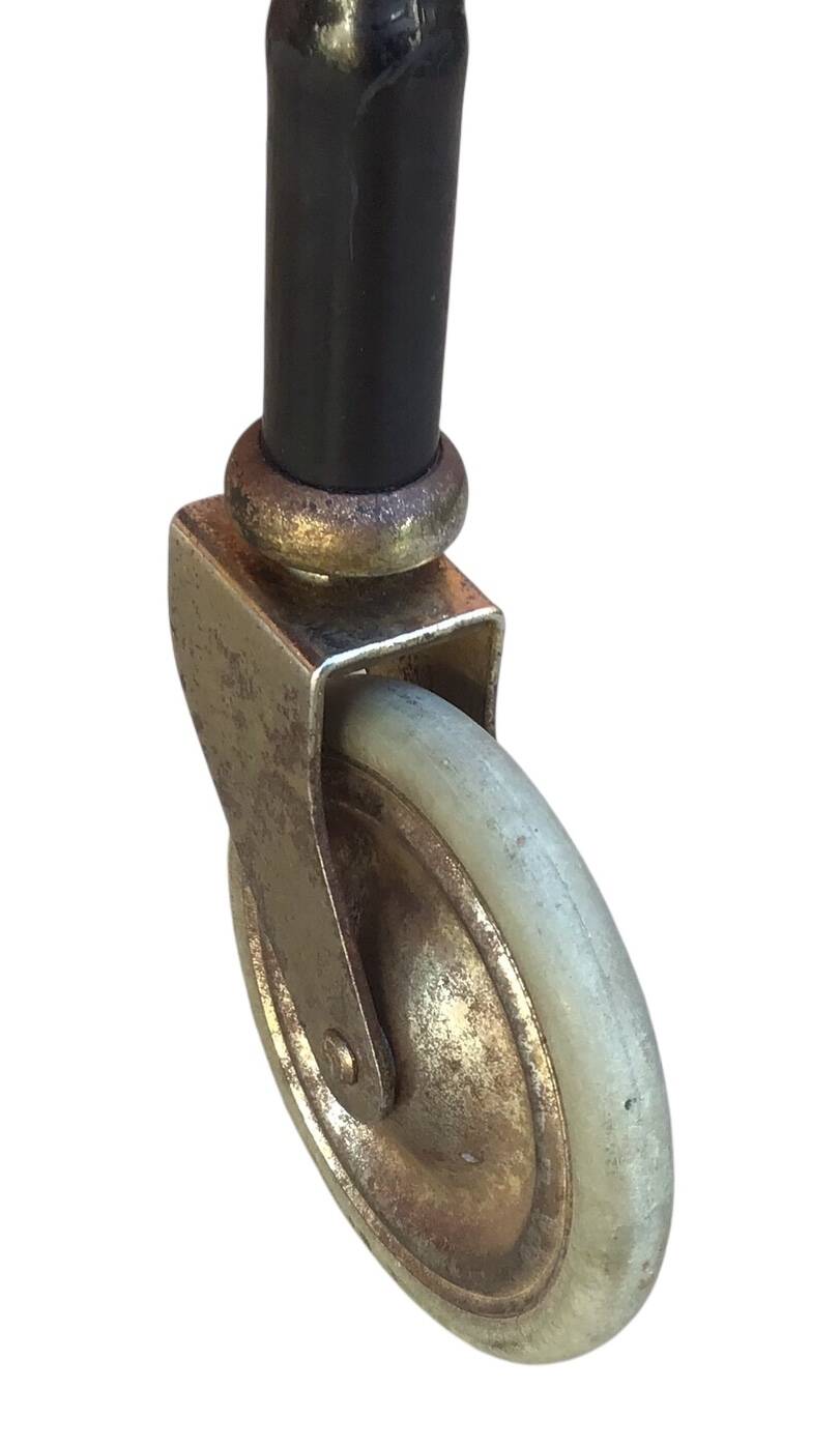 Vintage Scandinavian serving trolley in teak and metal, metal wheels, 1960s