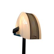 Lampe sur pied des années 70 en fer et verre de Murano, design industriel.
