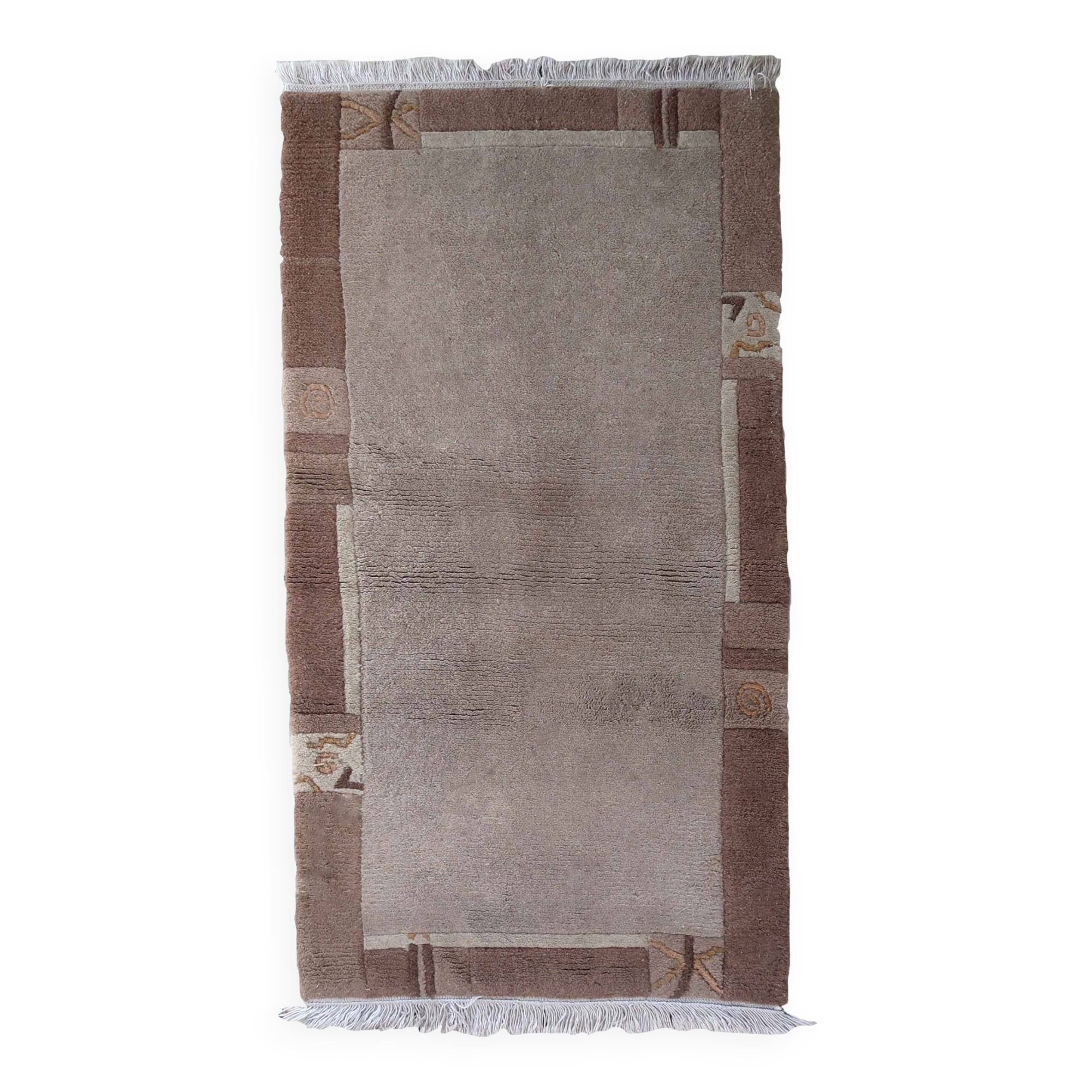 Tapis Vintage Khaden Tibétain en Laine (74cm x 139cm), Années 1970, Éléganc