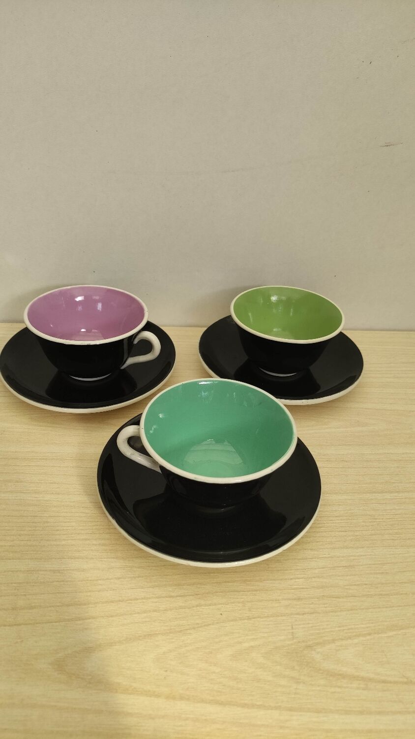Coffee cups with saucers
