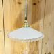 White opaline and gold metal pendant light