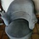 Fauteuil crapaud, velours bleu