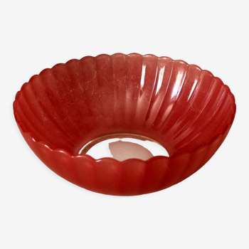 Large red bowl - red opaline cut "dulcine oil" 1970