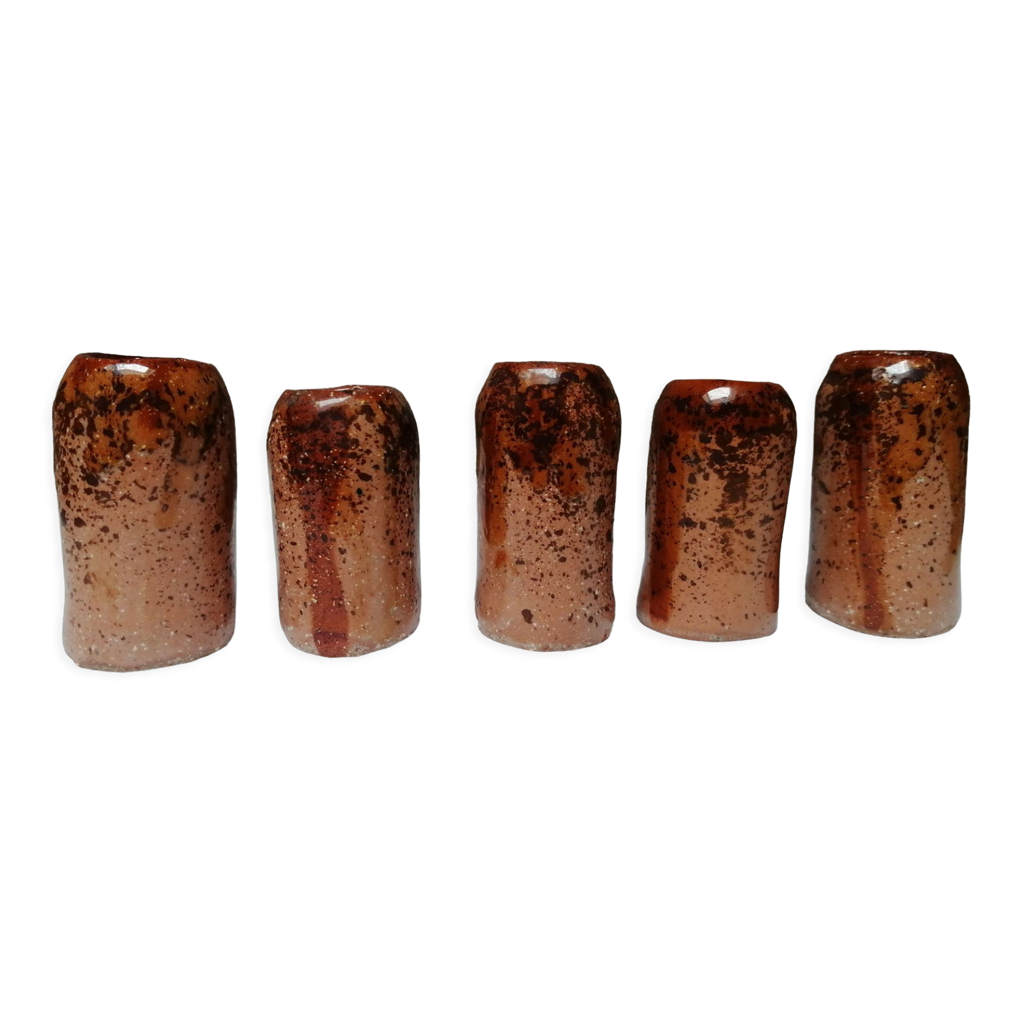 Lot de 5 vases ,pots en grès signée sirkka 78
