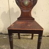 Pair of Victorian walnut chairs. "Hall Chairs"