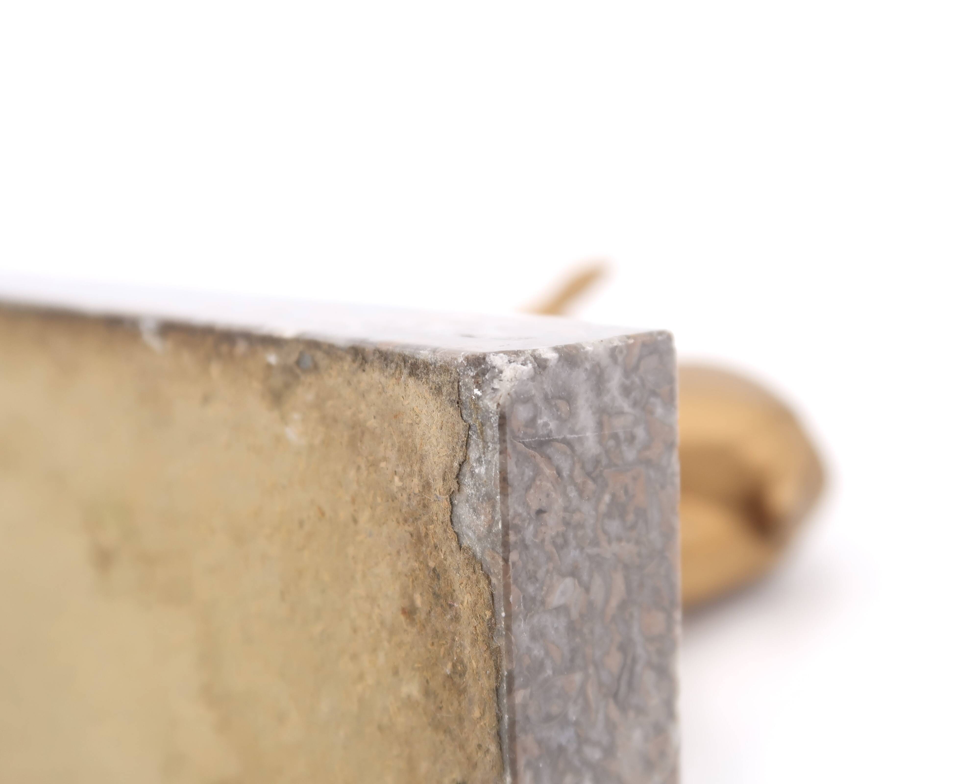 Art Deco gilded doe sculpture on marble base