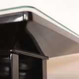 Art Deco Bauhaus Side Table in Black Lacquer & Chrome, Austria, 1920s