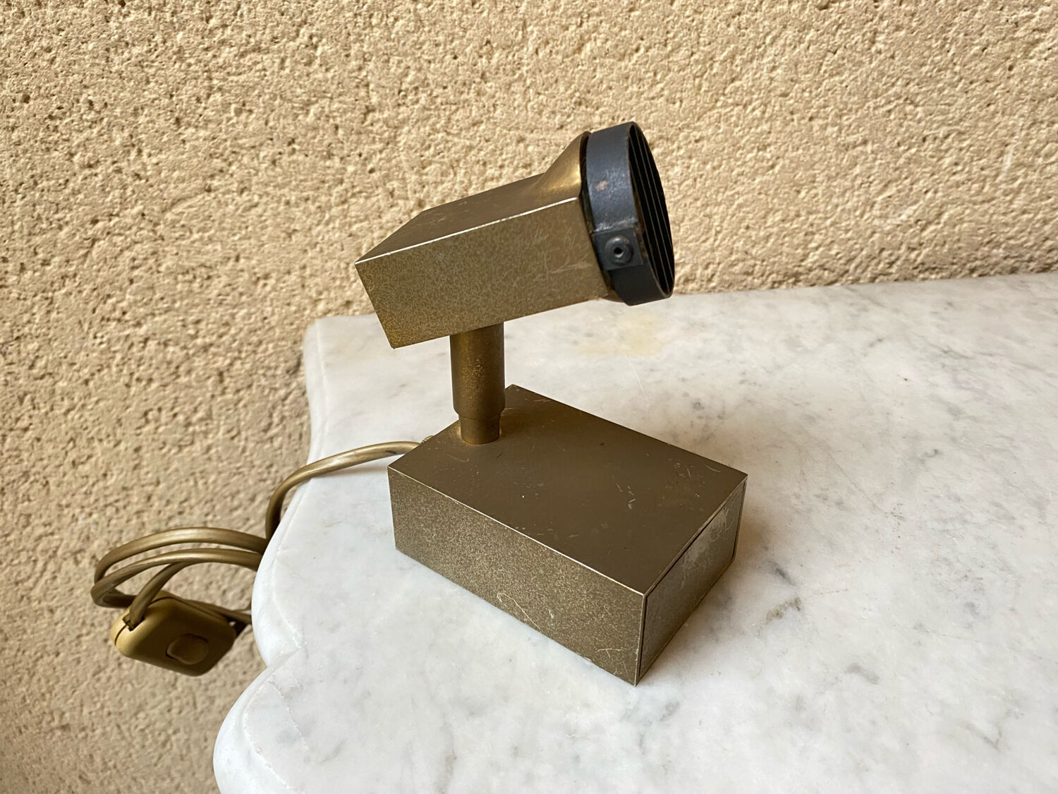 Halogen spot lamp solid brass modernist vintage design 70s