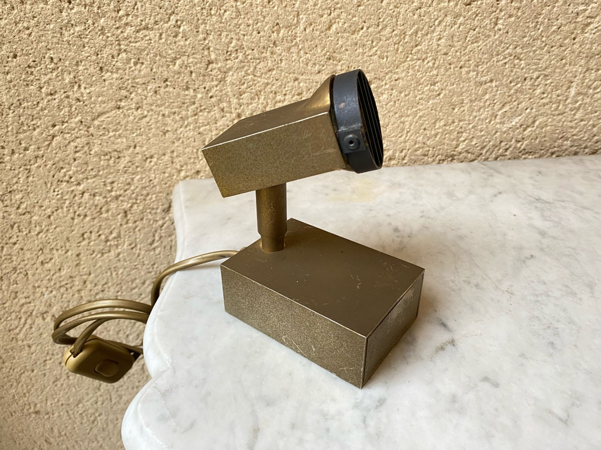 Halogen spot lamp solid brass modernist vintage design 70s