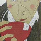Original lithograph Charles Martin stencil Nicolas II 1927