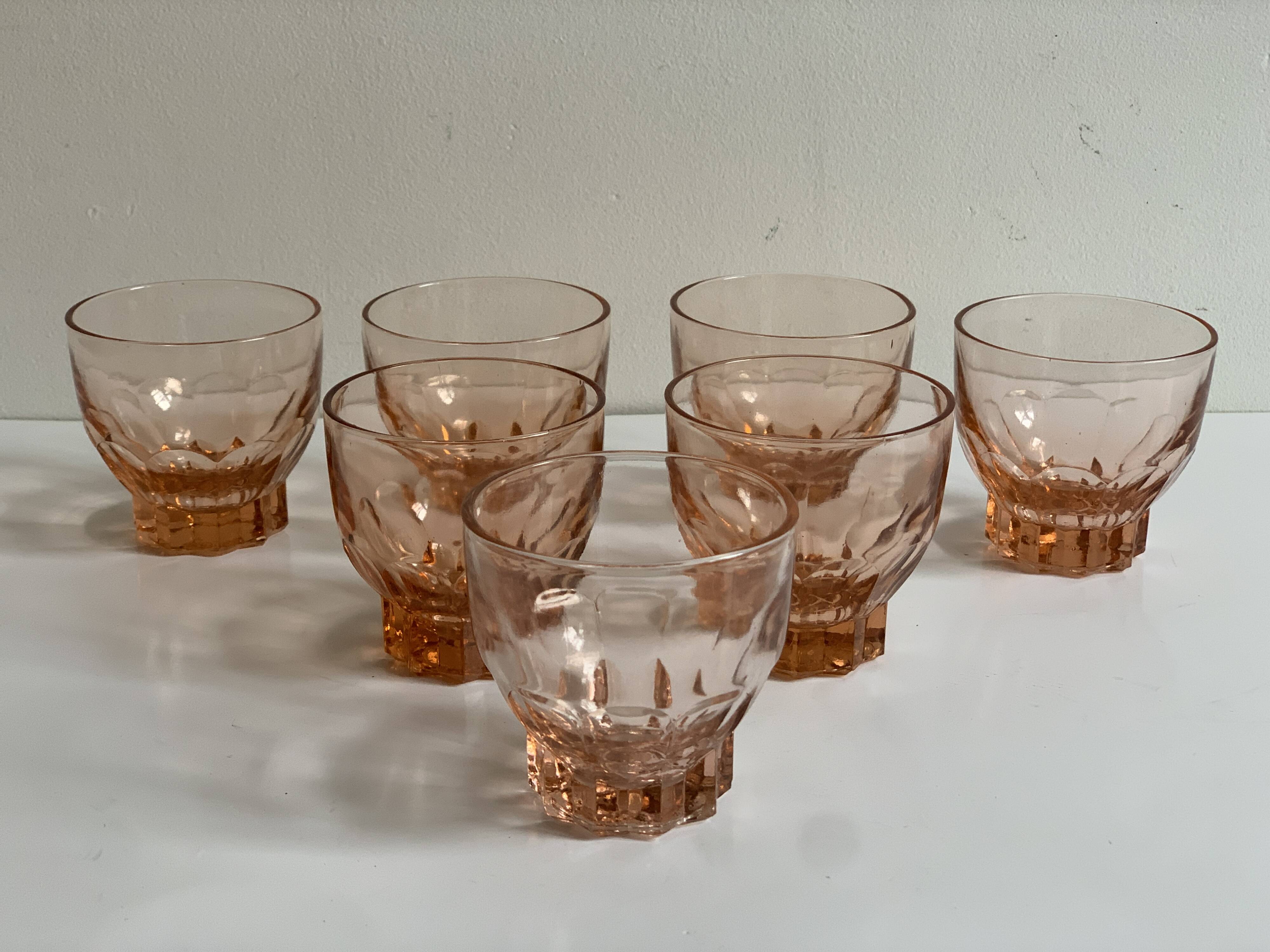7 pink glasses