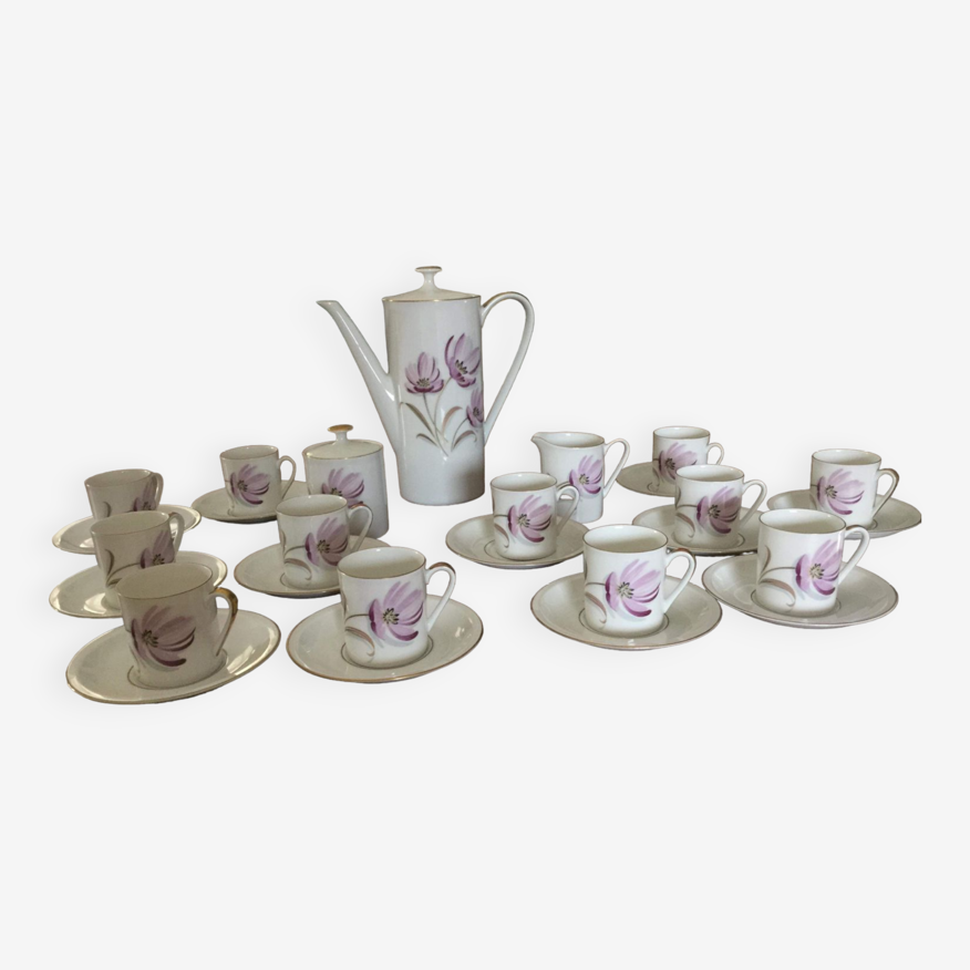 Tasses à Thé Café Vintage Arzberg Porcelaine Blanches et Dorées