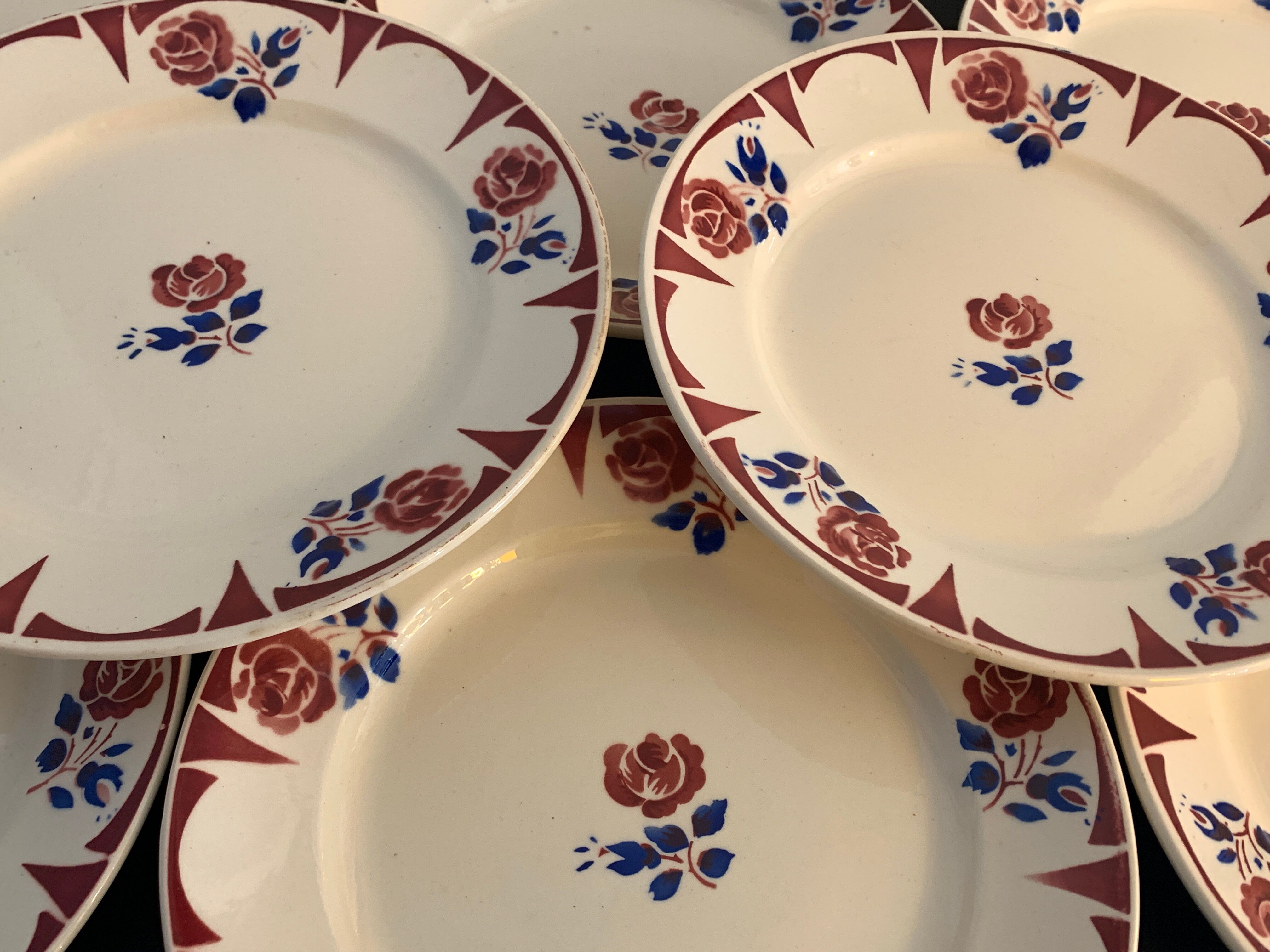 11 Flat plates Badonviller art nouveau