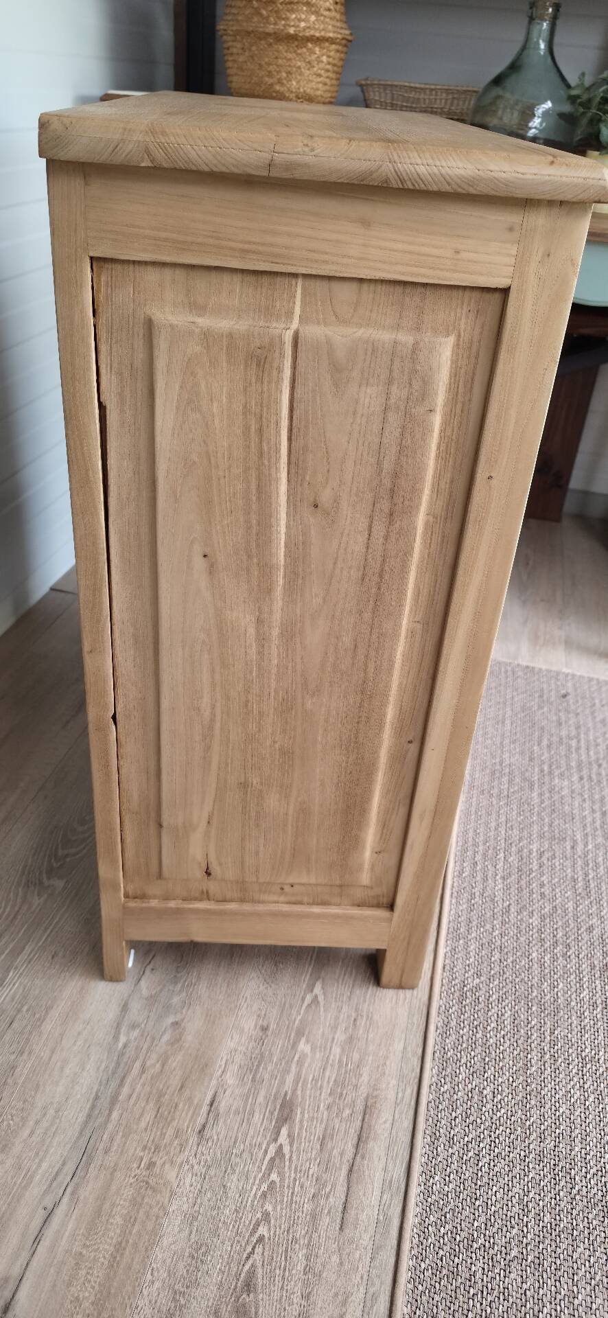 Old solid blond oak sideboard