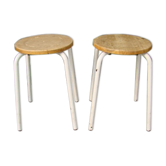Paire de tabourets industriels