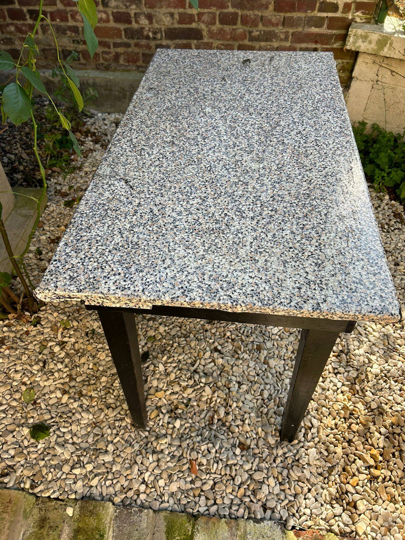 Vintage wooden table adhesive coating