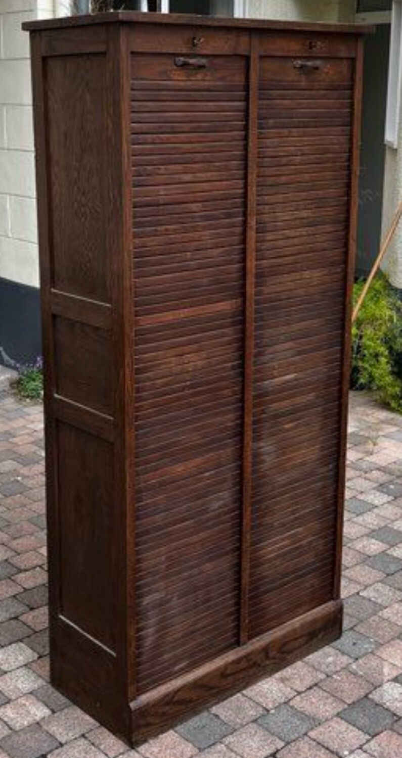 Filing cabinet with curtains