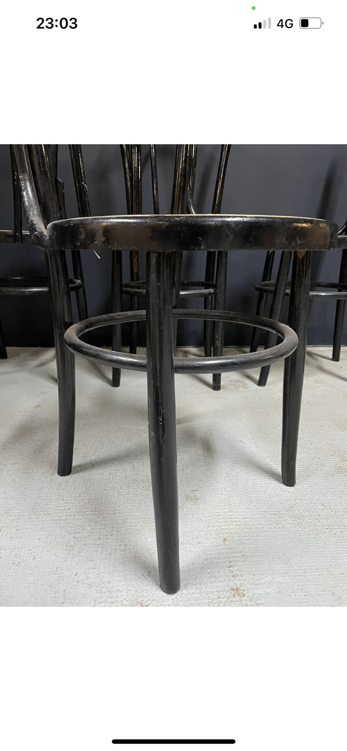 Série de 4 chaises bois courbé