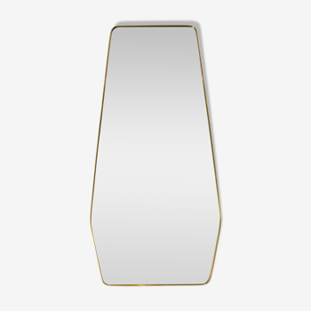 Free-form italian mirror in gilded brass, 60's