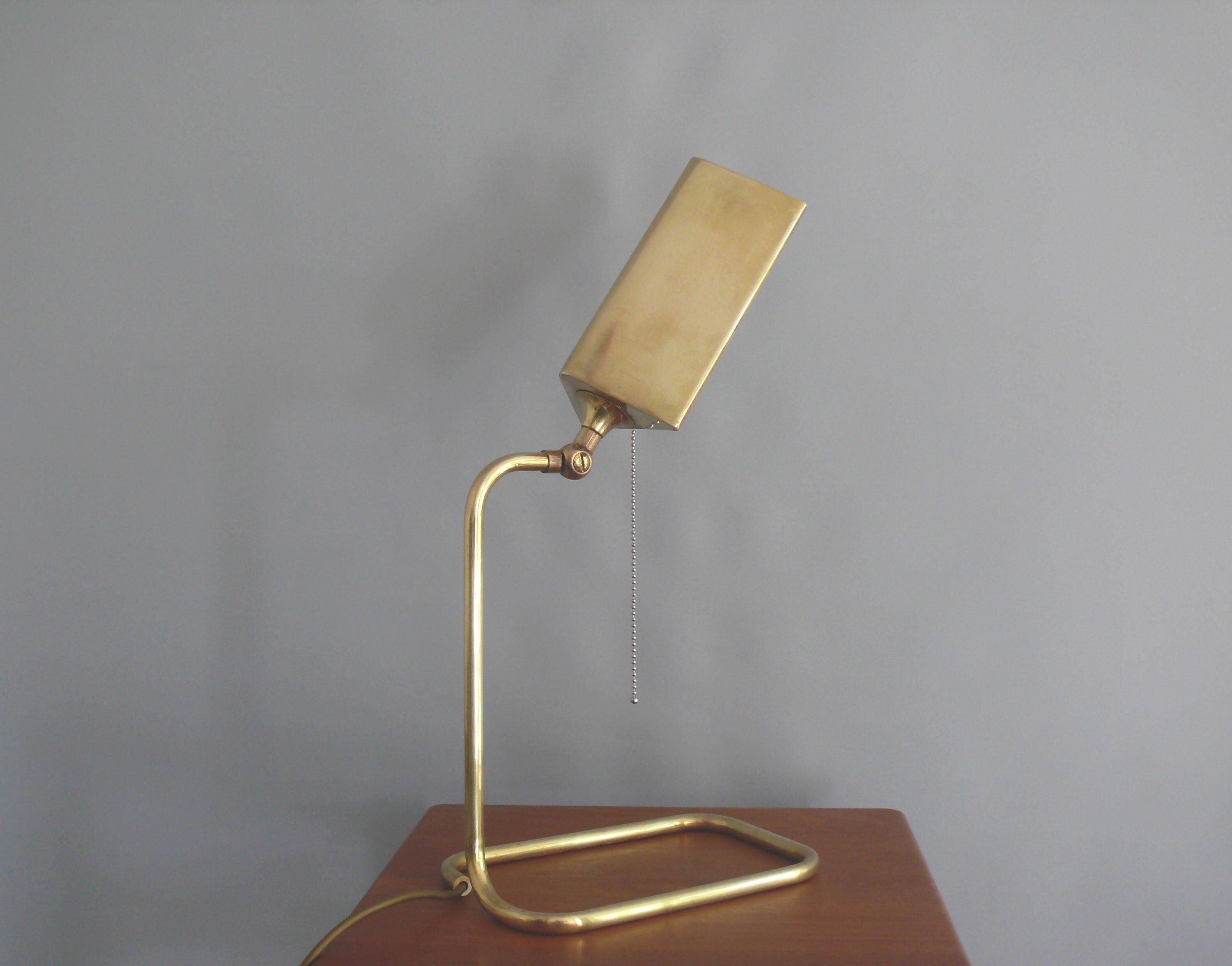 Lampe de banquier en laiton, conçue par Florian Schulz, années 1970 - Allemagne
