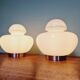 Lampe de table Space Age en opaline blanche, années 70