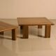 Pair of walnut coffee tables by Mario Marenco for Mobil Girgi 70's
