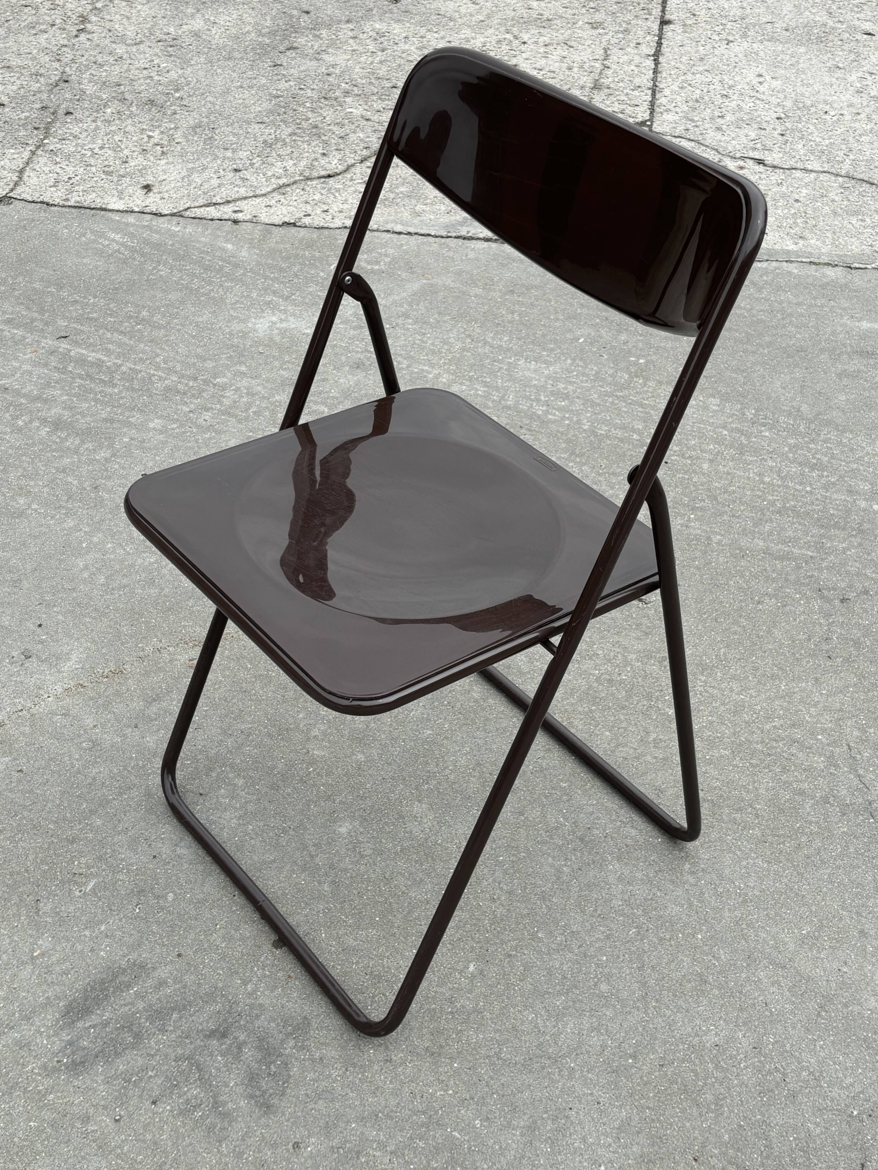 Vintage Ted Folding chairs Niels Gammelgaard for Ikea - Set of four - in Dark Brown
