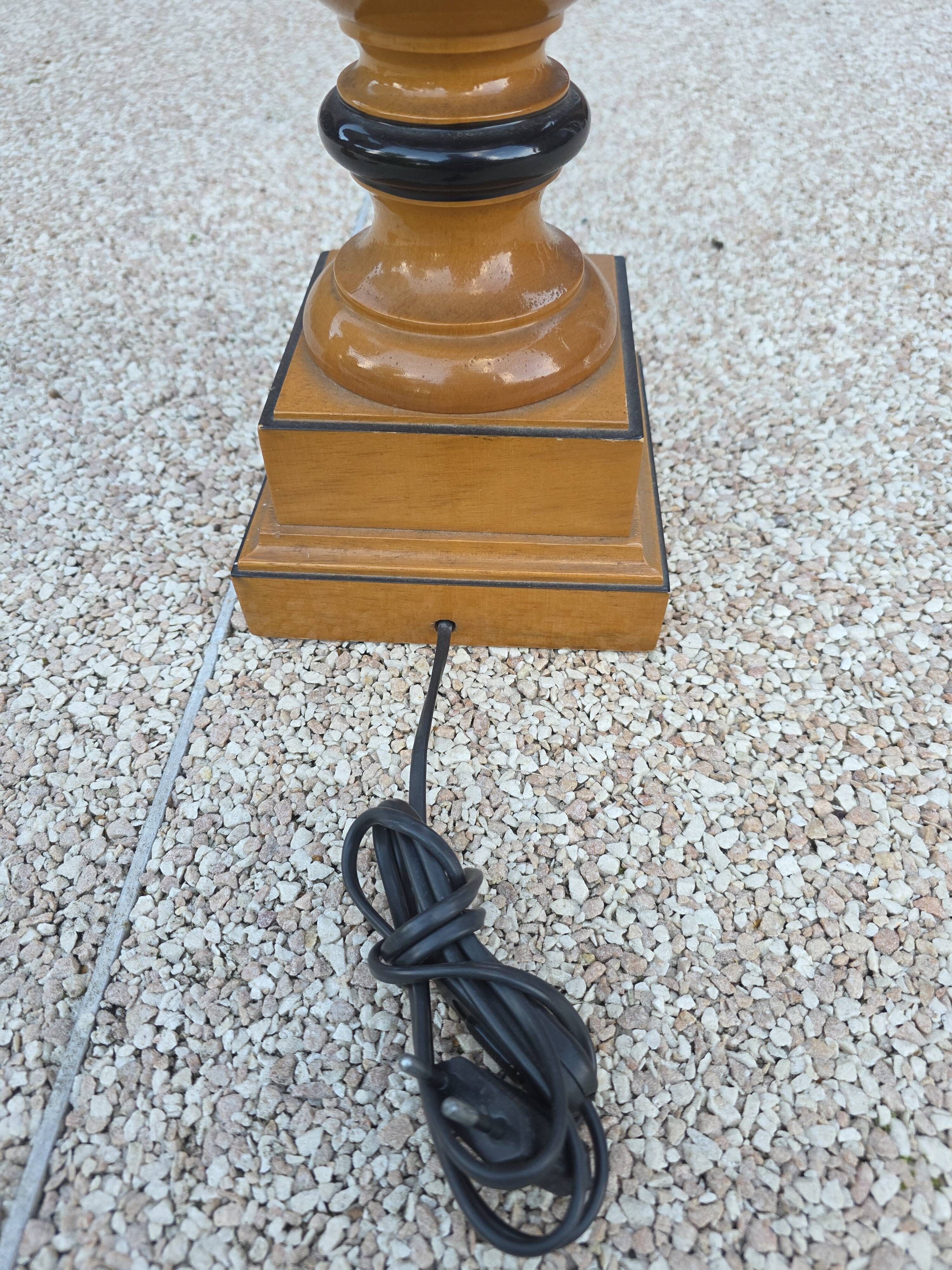 Pair of large Le Dauphin Verdennes lamps made of turned wood from the 1970s.