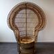 Vintage Emmanuelle de Kok armchair in wicker and bamboo 1970