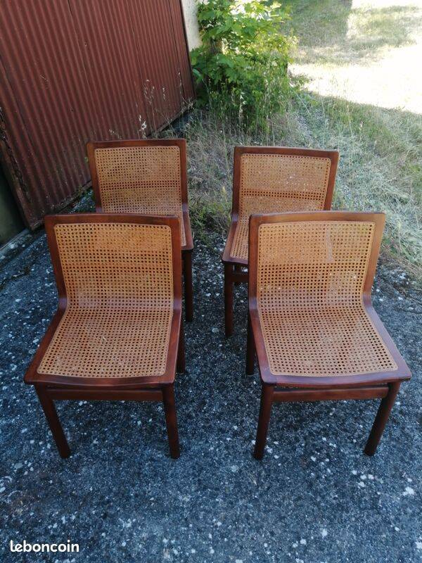 Chaises en cannage, cannée, vintage - Circa 1960