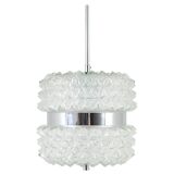 Faceted glass suspension light in chrome style by Karl Fagerlund from the 1960s.