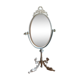 Miroir psyché de table , pieds décor de dauphins