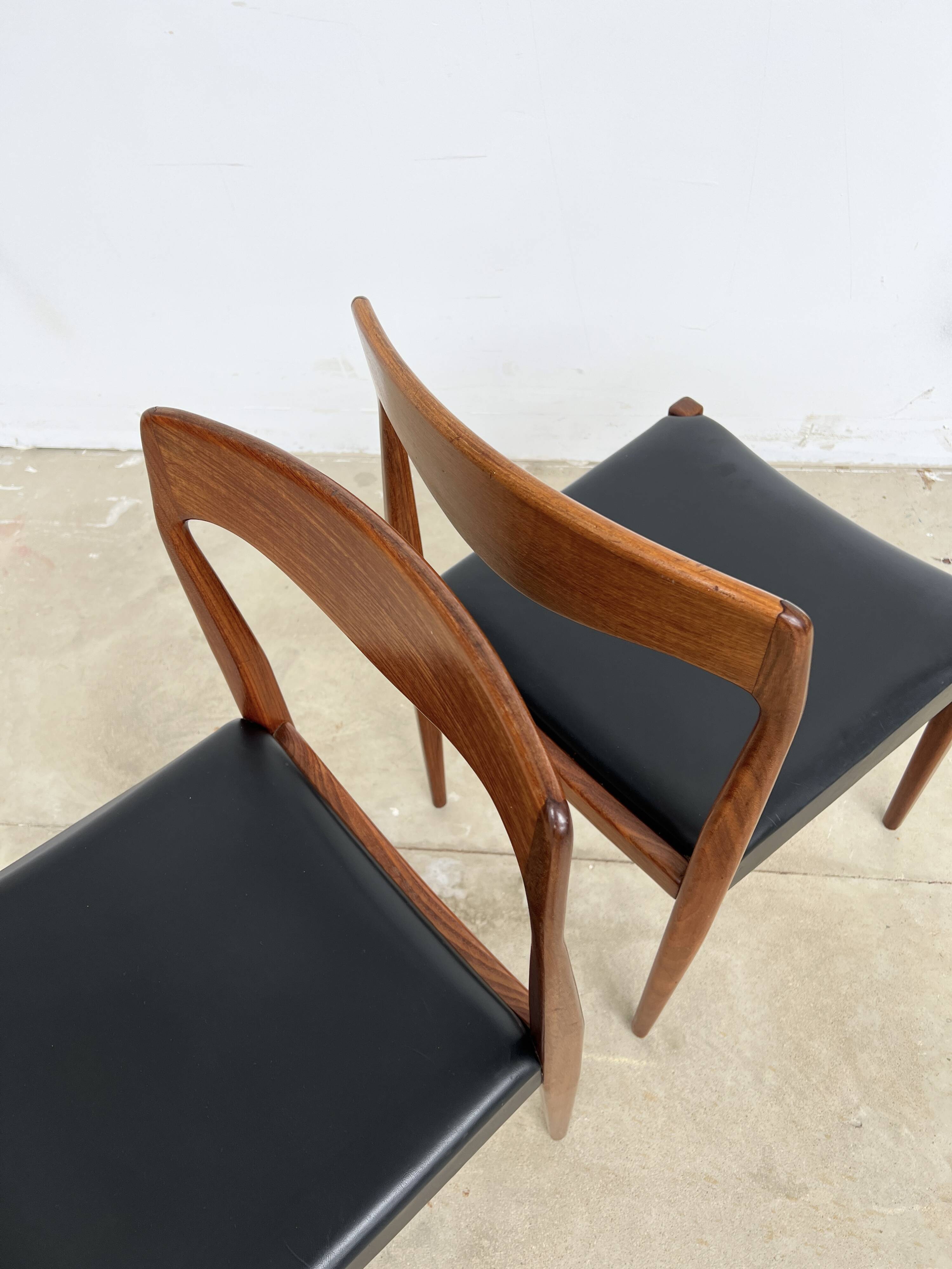 Scandinavian teak and leatherette chair
