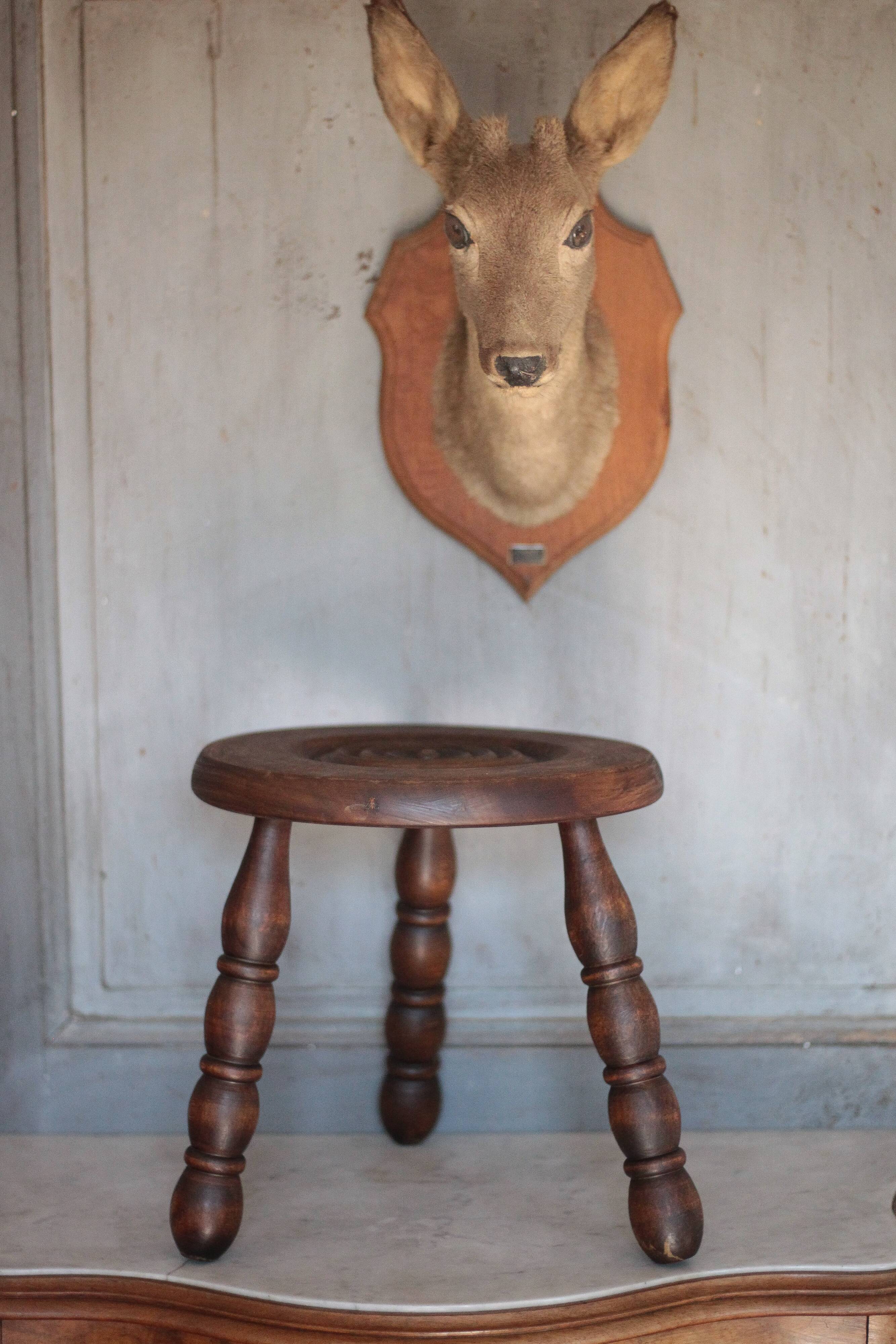 Vintage stool, tripod stool, occasional stool, wooden plant stand,