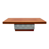 1970s space age coffeetable in walnut and metal