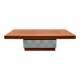 1970s space age coffeetable in walnut and metal
