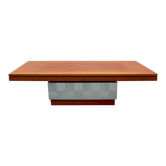 1970s space age coffeetable in walnut and metal