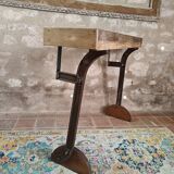 Oak and cast iron console, unique piece.