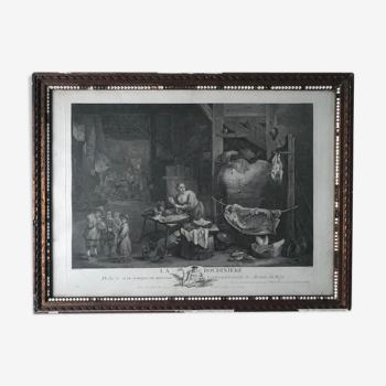 David Teniers II, La boudinait, engraving by Jacques Philippe Le Bas, eighteenth century