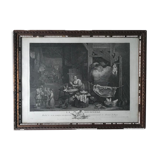 David Teniers II, La boudinait, engraving by Jacques Philippe Le Bas, eighteenth century