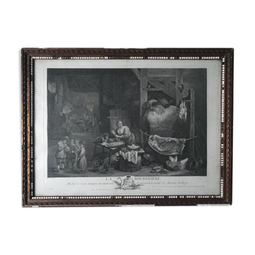 David Teniers II, La boudinèrent, gravure par Jacques Philippe Le Bas, XVIIIème siècle